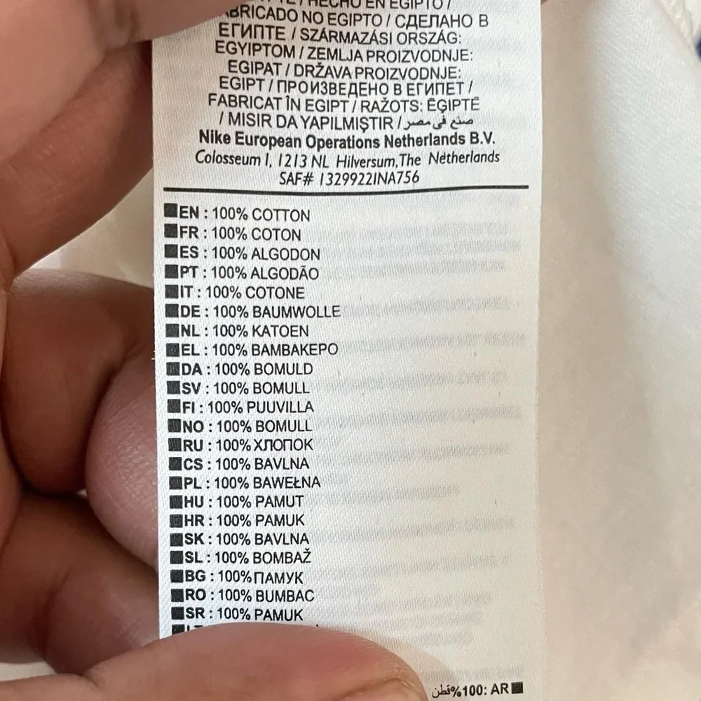 NIKE AUTHENTIC ATHELETIC CUT WHITE CREW NECK T-SHIRT FOR MEN’S & WOMEN’S - Picture 6 of 7